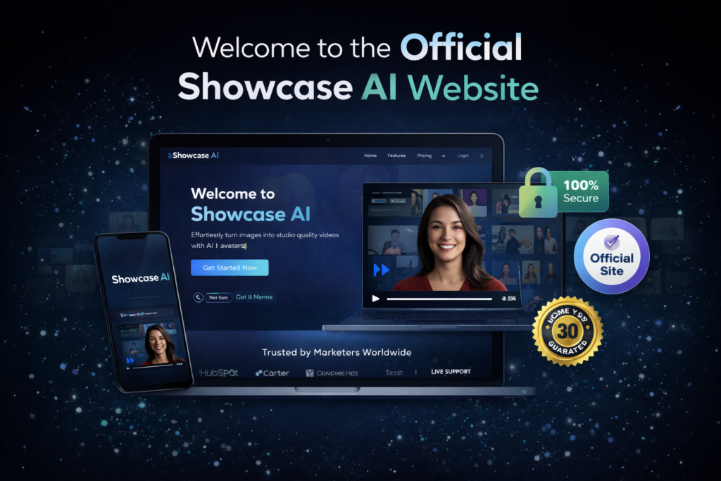 Showcase AI official website dashboard showing AI video creation platform