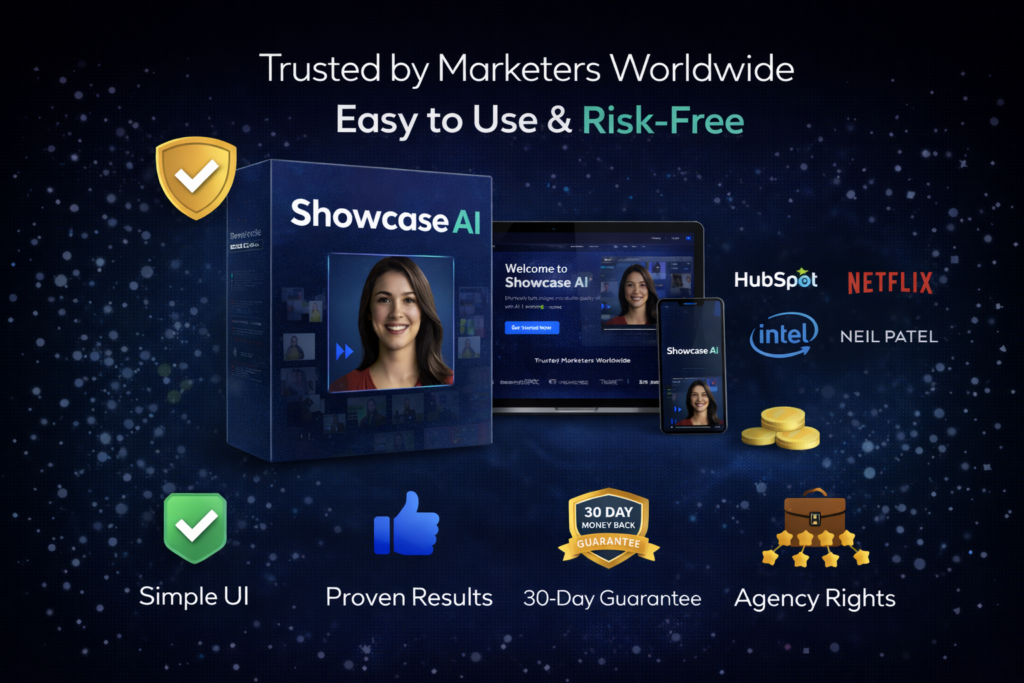 Showcase AI pricing image with trust badges and secure payment guarantee